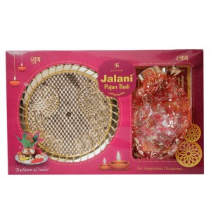 Jalani Pooja Box with 6-inch Acrylic Pooja Thali - MRP 301/-